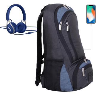 Рюкзак для ноутбука Bagland Granite 23 л. чорний/сірий (0012069)