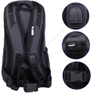 Рюкзак для ноутбука Bagland Granite 23 л. чорний/сірий (0012069)